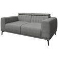 2-SITZER-SOFA  in Webstoff Grau  - Schwarz/Grau, KONVENTIONELL, Textil/Metall (200/80/113cm) - Carryhome