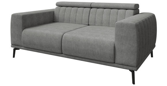 2-SITZER-SOFA  in Webstoff Grau  - Schwarz/Grau, KONVENTIONELL, Textil/Metall (200/80/113cm) - Carryhome