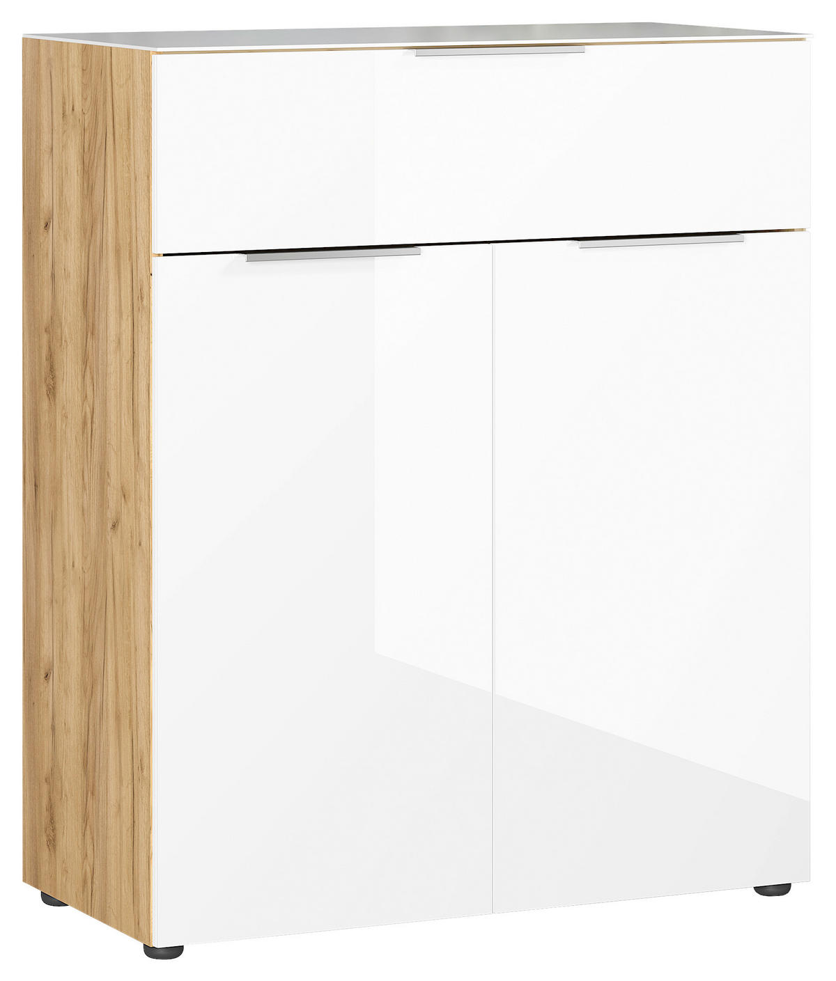 KOMÓD 83/102/42 cm  - tölgyfa színű/fekete, Modern, műanyag/faalapú anyag (83/102/42cm) - Premium Living