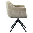 ARMLEHNSTUHL  in Eisen Webstoff, Mikrofaser  - Taupe/Schwarz, Design, Textil/Metall (62/83/60cm) - Novel