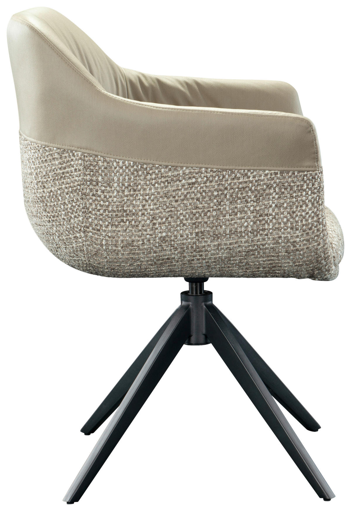 ARMLEHNSTUHL  in Eisen Webstoff, Mikrofaser  - Taupe/Schwarz, Design, Textil/Metall (62/83/60cm) - Novel