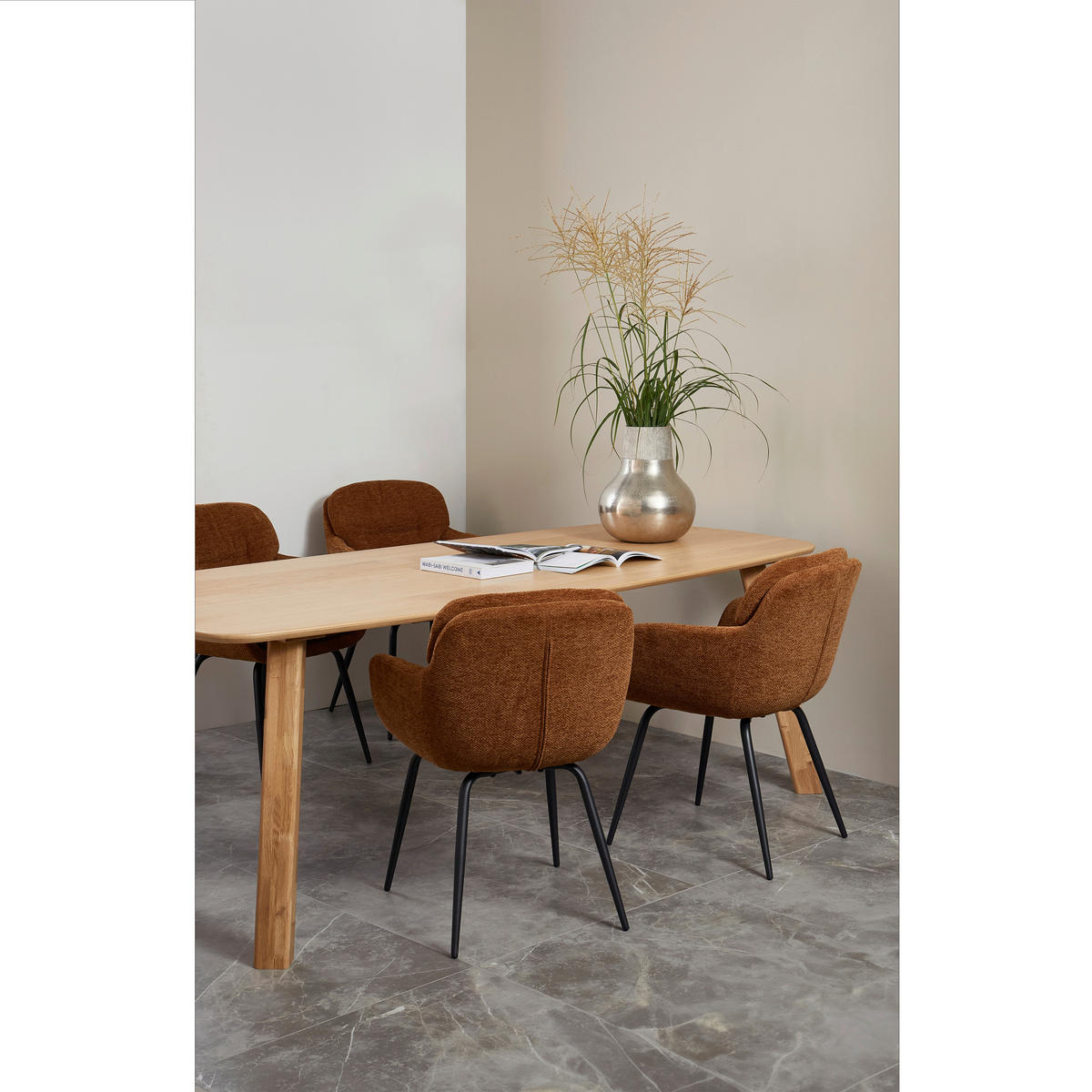 ARMLEHNSTUHL-SET 2 Stück  in Eisen Chenille  - Gelb/Karamell, MODERN, Textil/Metall (57/82/59cm) - Livetastic