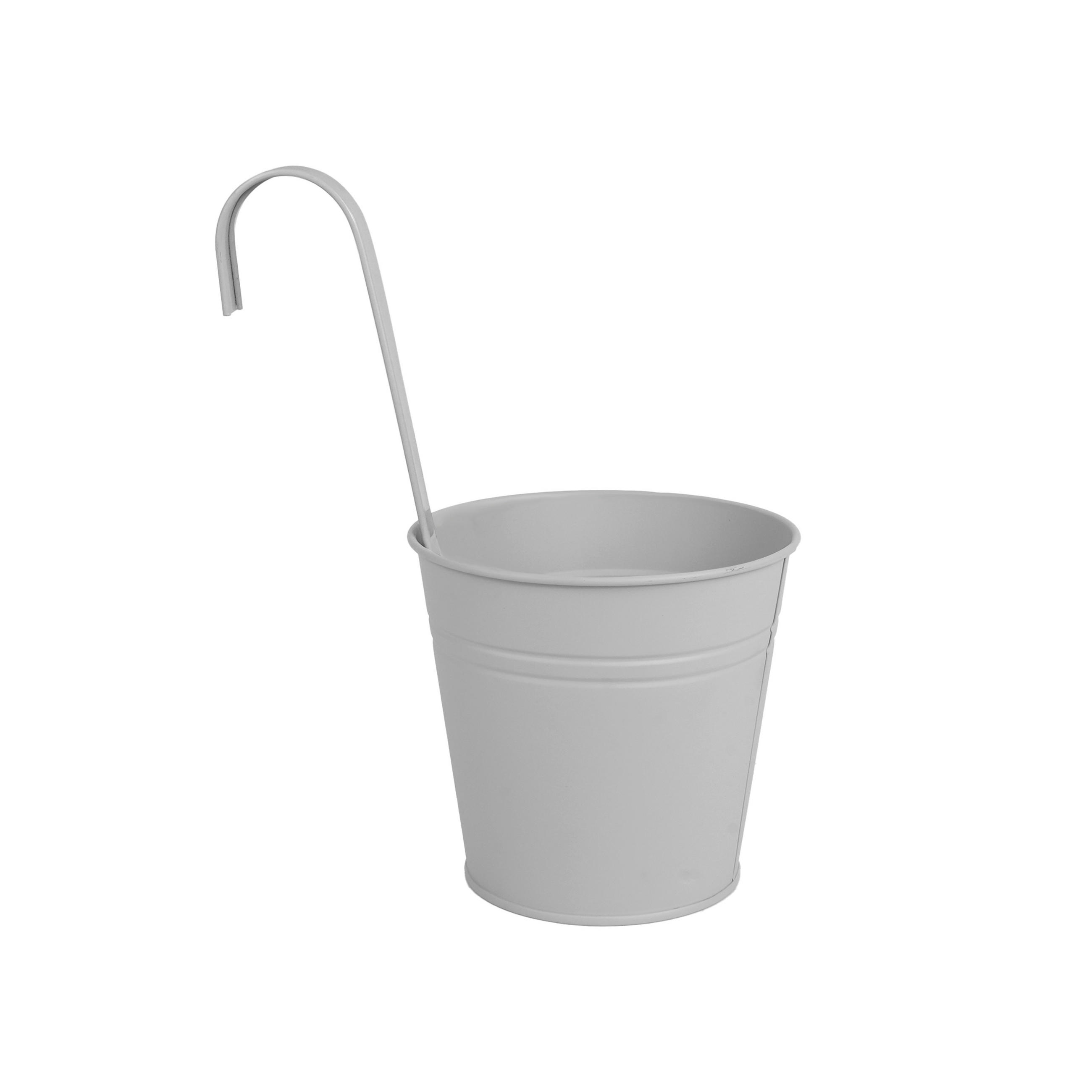 BLUMENTOPF   - Hellgrau, Basics, Metall (16/29cm)