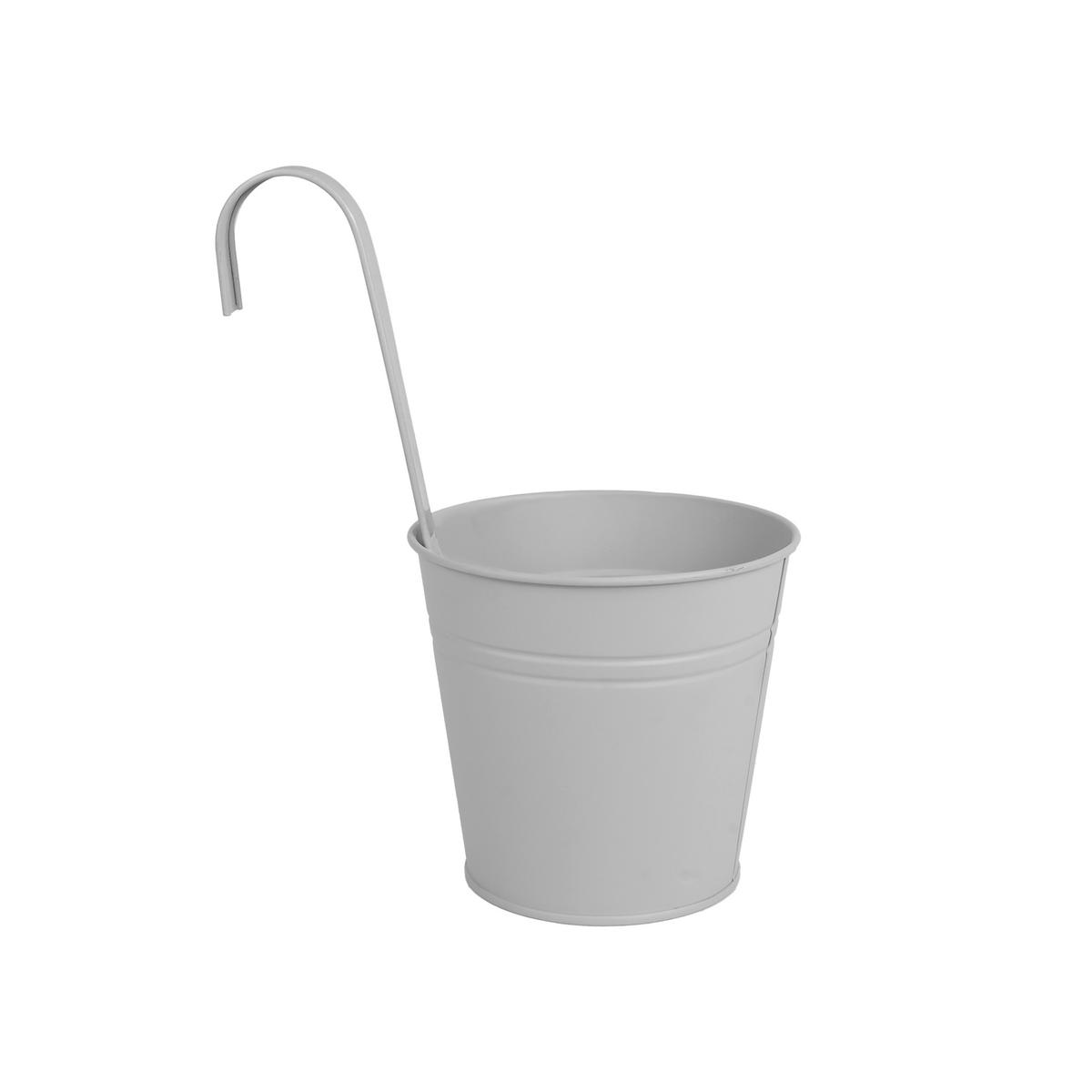 BLUMENTOPF   - Hellgrau, Basics, Metall (16/29cm)