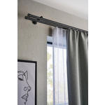 VORHANGSTANGENSET 200 cm  - Schwarz, Basics, Metall (200cm) - Homeware