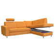 ECKSOFA in Chenille Gelb  248/198 cm  - Chromfarben/Gelb, Design, Kunststoff/Textil (248/198cm) - Xora