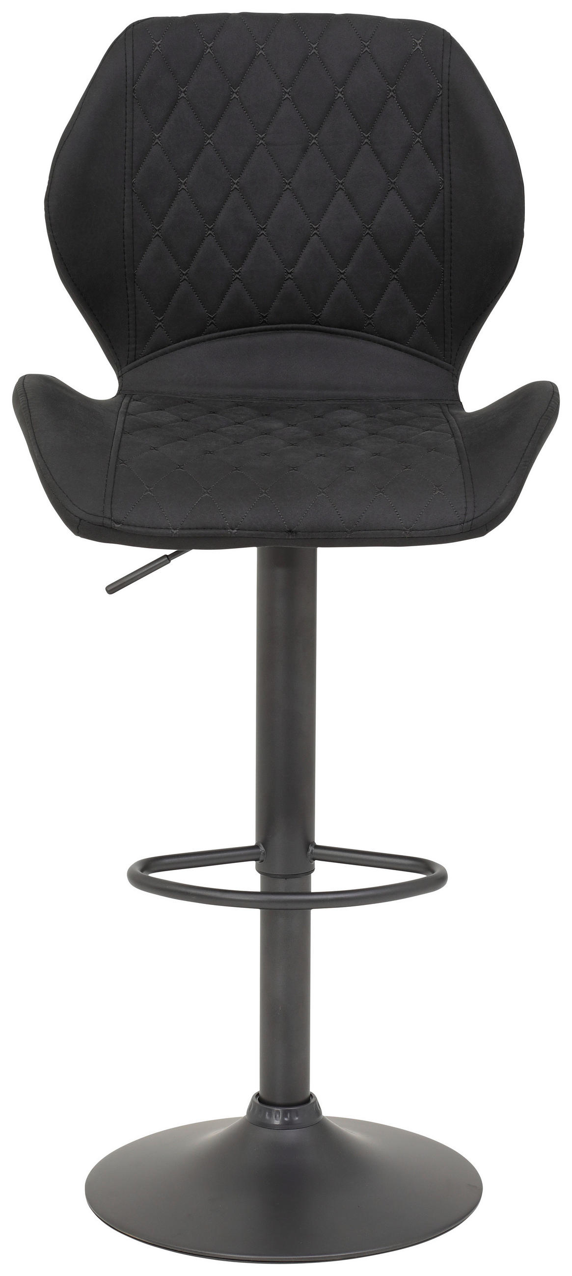 BARHOCKER Mikrofaser Anthrazit Sitzfläche 360° drehbar  - Anthrazit/Grau, Design, Textil/Metall (42/117/51cm) - Carryhome