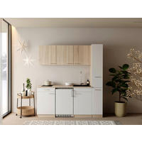 KUHINJSKI BLOK - barve hrasta/bela, Design, umetna masa/leseni material (180cm) - Respekta