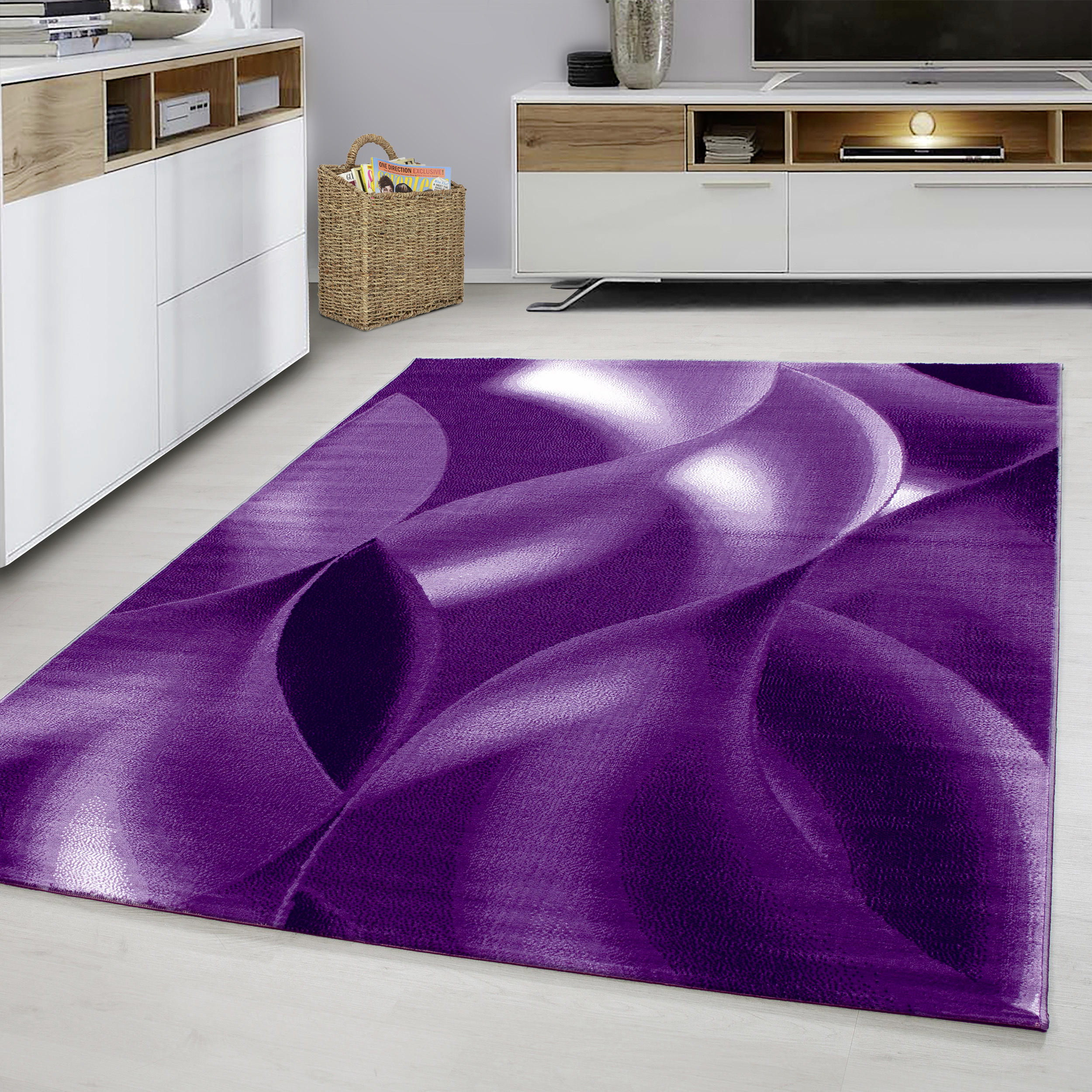 VÄVD MATTA 120/170 cm Plus 8008  - lila/vit, Design, textil (120/170cm) - Novel