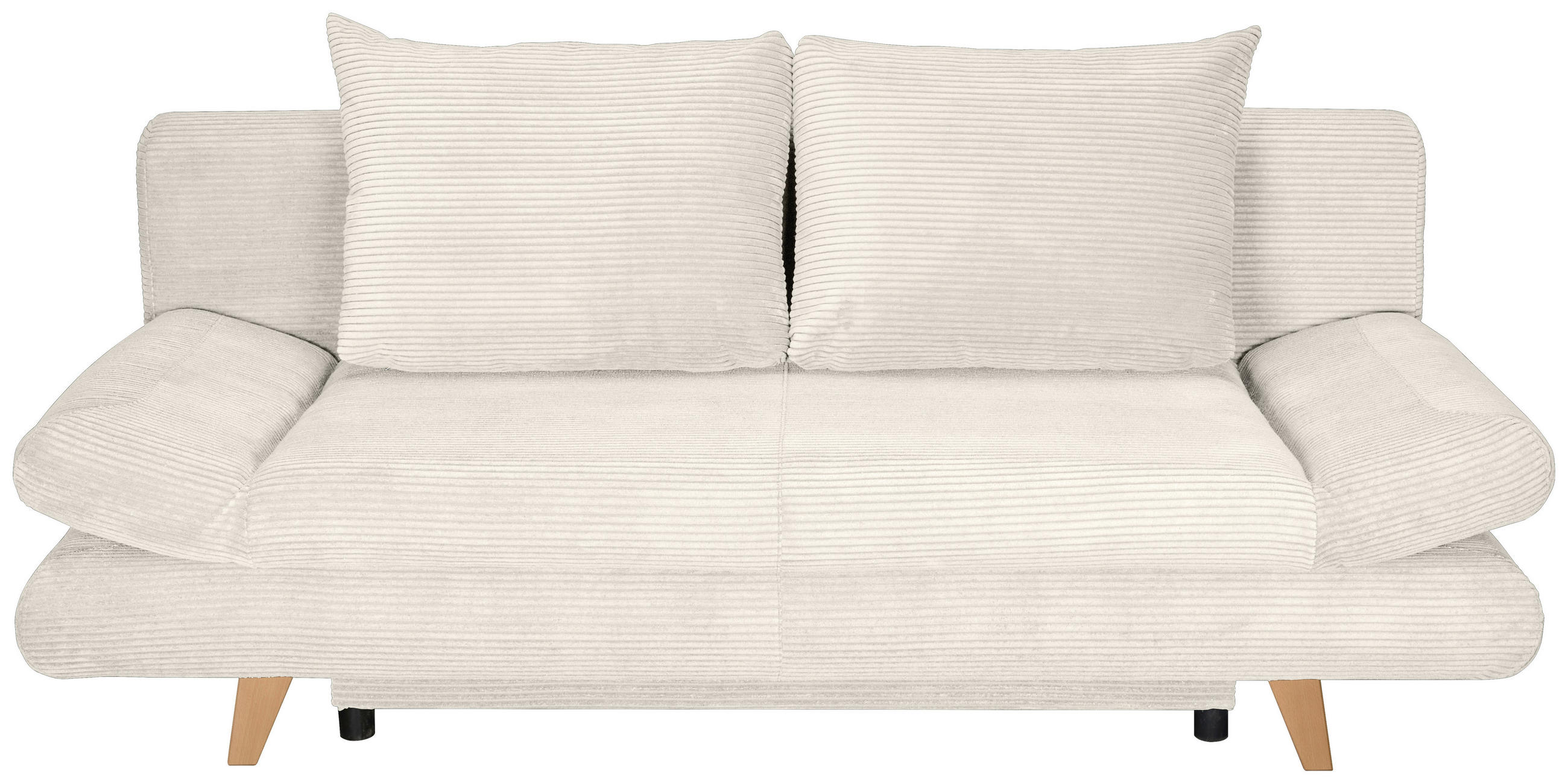 SCHLAFSOFA Cord Beige  - Beige/Buchefarben, KONVENTIONELL, Holz/Textil (200/75/85cm) - Carryhome