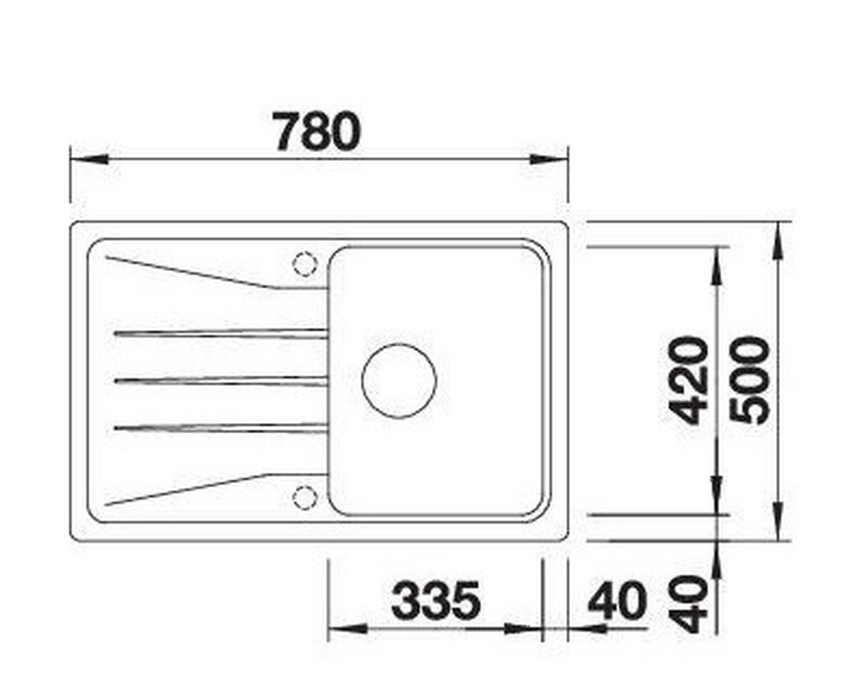 SPÜLE 519669  - Braun, Basics, Stein (78cm) - Blanco