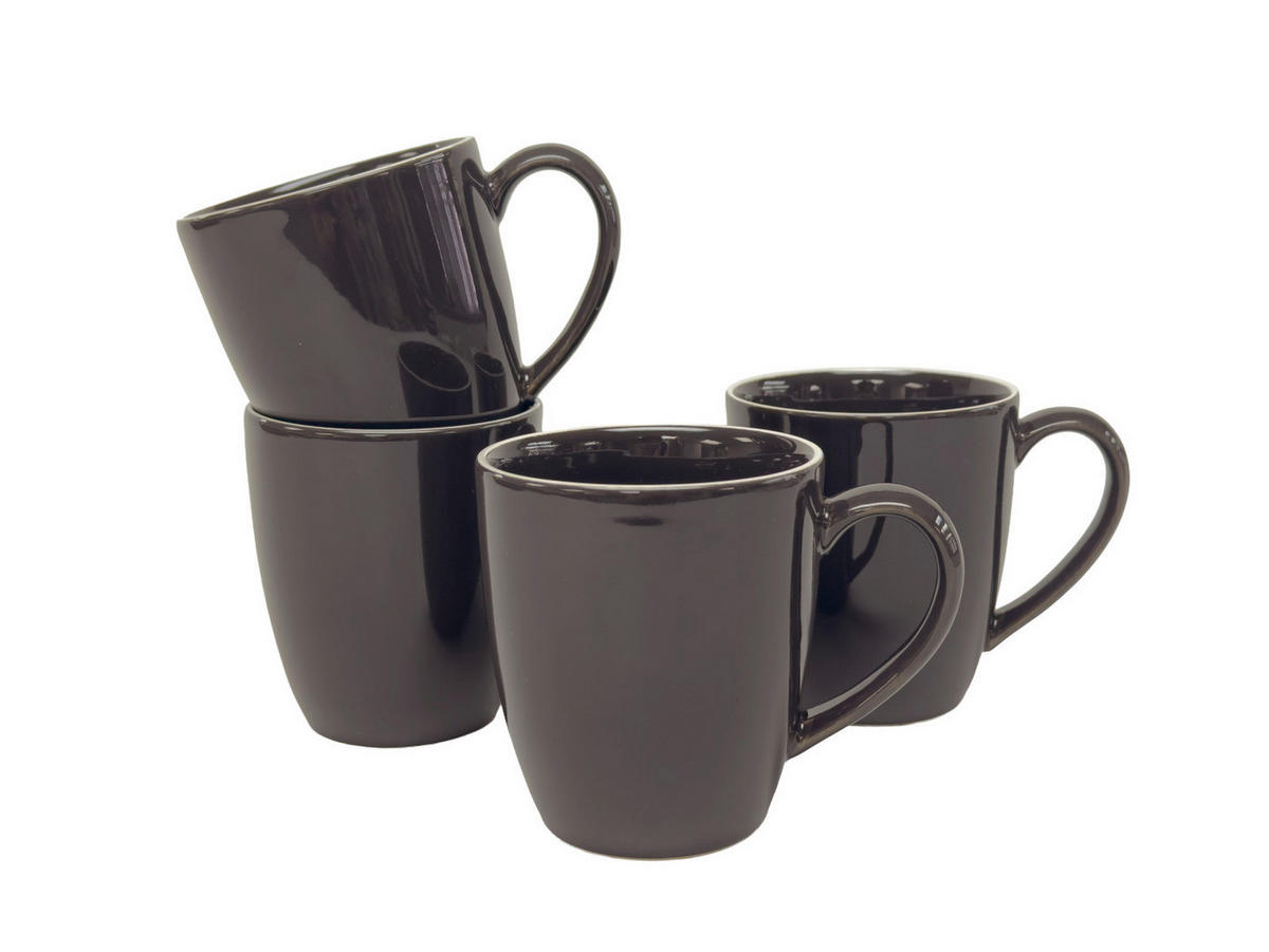 KAFFEEBECHERSET Bastia mocha 4-teilig  - Mokka, Trend, Keramik - Novel