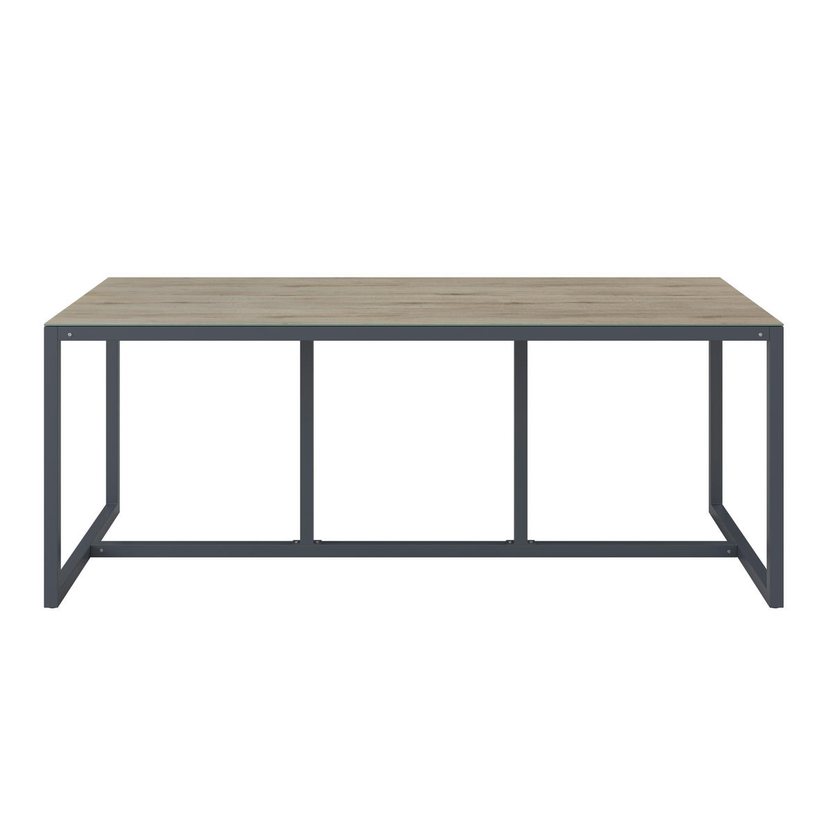 GARTENTISCH 200/90/76 cm Metall, Glas Anthrazit, Eichefarben rechteckig  - Eichefarben/Anthrazit, Modern, Glas/Metall (200/90/76cm) - Ambia Garden
