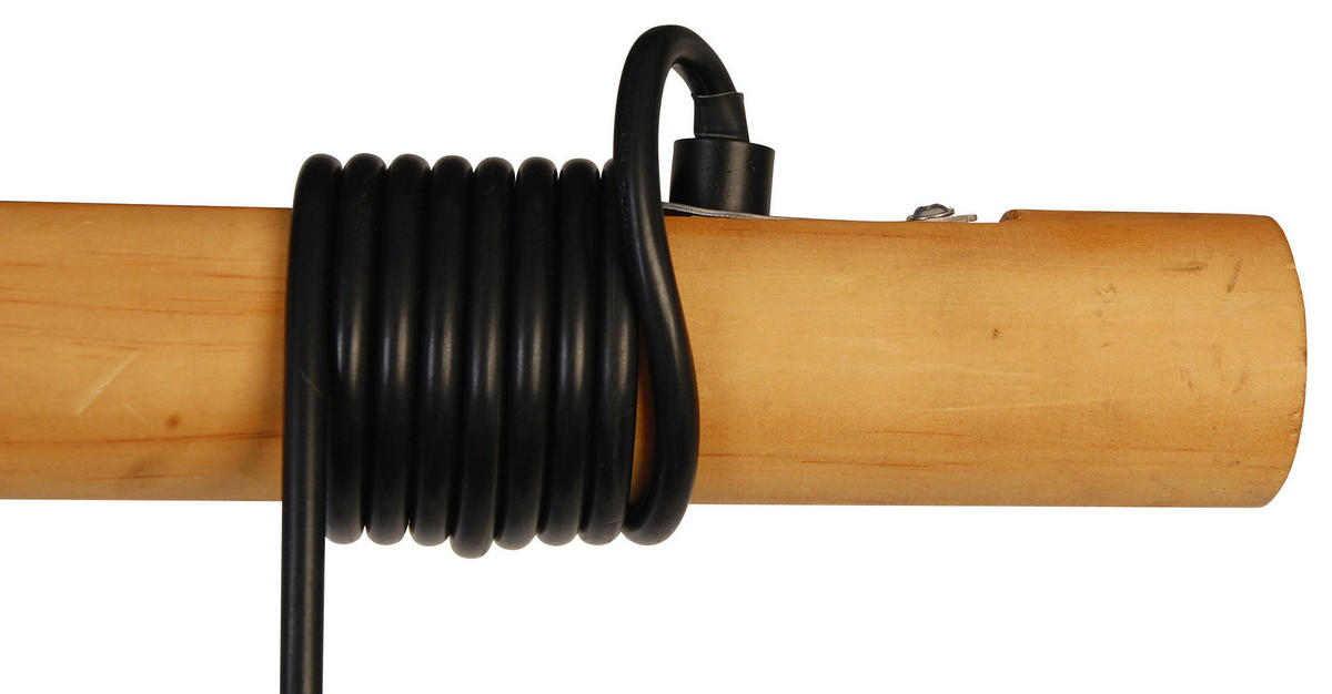 HÄNGELEUCHTE 107,5/26/180 cm    - Schwarz/Naturfarben, Trend, Holz/Metall (107,5/26/180cm) - Novel