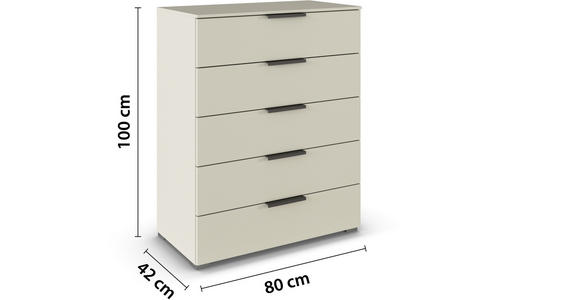 KOMMODE 80/100/42 cm in Champagner - Champagner/Graphitfarben, Trend, Holzwerkstoff/Metall (80/100/42cm) - Novel