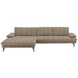 ECKSOFA in Chenille Braun, Grün  - Schwarz/Braun, Design, Textil/Metall (180/310cm) - Dieter Knoll