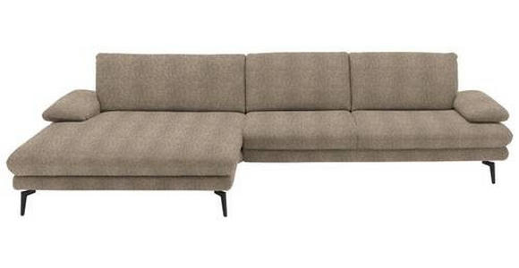 ECKSOFA in Chenille Braun, Grün 180/310 cm - Schwarz/Braun, Design, Textil/Metall (180/310cm) - Dieter Knoll