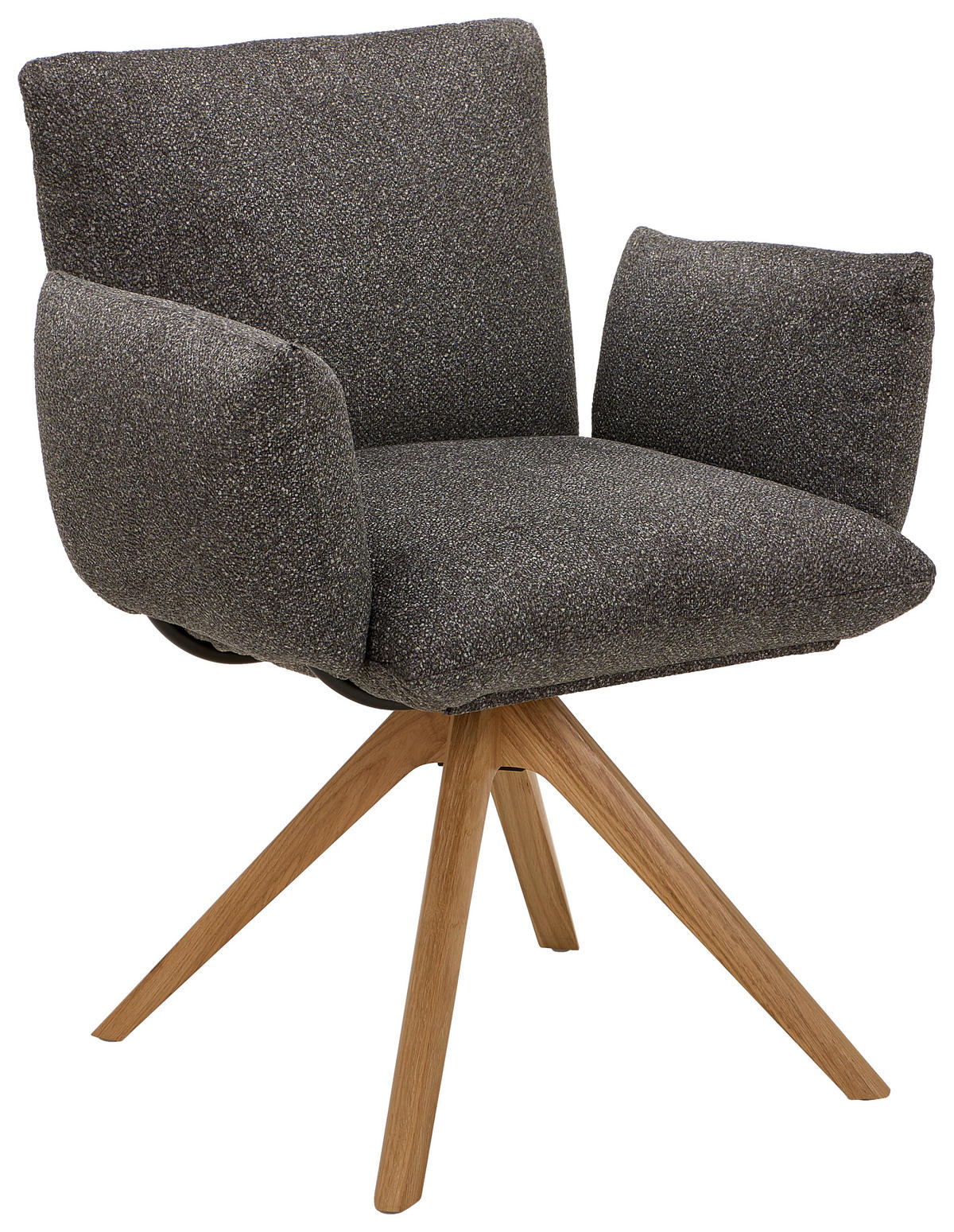 SESSEL Struktur Eichefarben, Olivgrün    - Eichefarben/Olivgrün, Design, Holz/Textil (72/88/64cm) - Venjakob