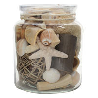DEKOGLAS 16,5 cm  - Naturfarben, Lifestyle, Glas/Naturmaterialien (13,5/16,5/13,5cm) - Kayoom