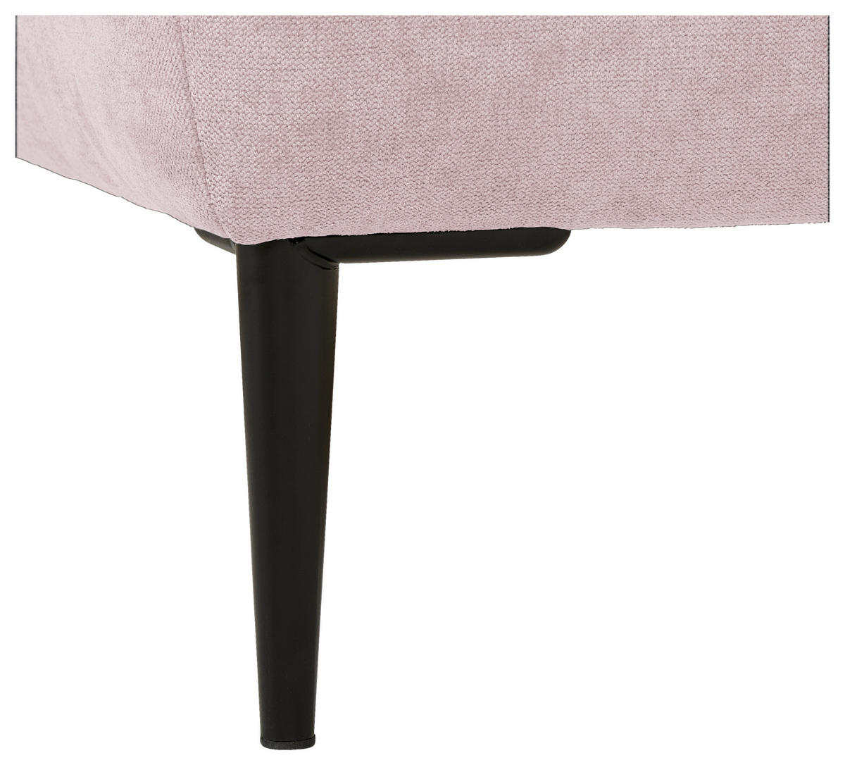 ECKSOFA in Velours Rosa  - Schwarz/Rosa, Konventionell, Textil/Metall (226/155cm) - Carryhome