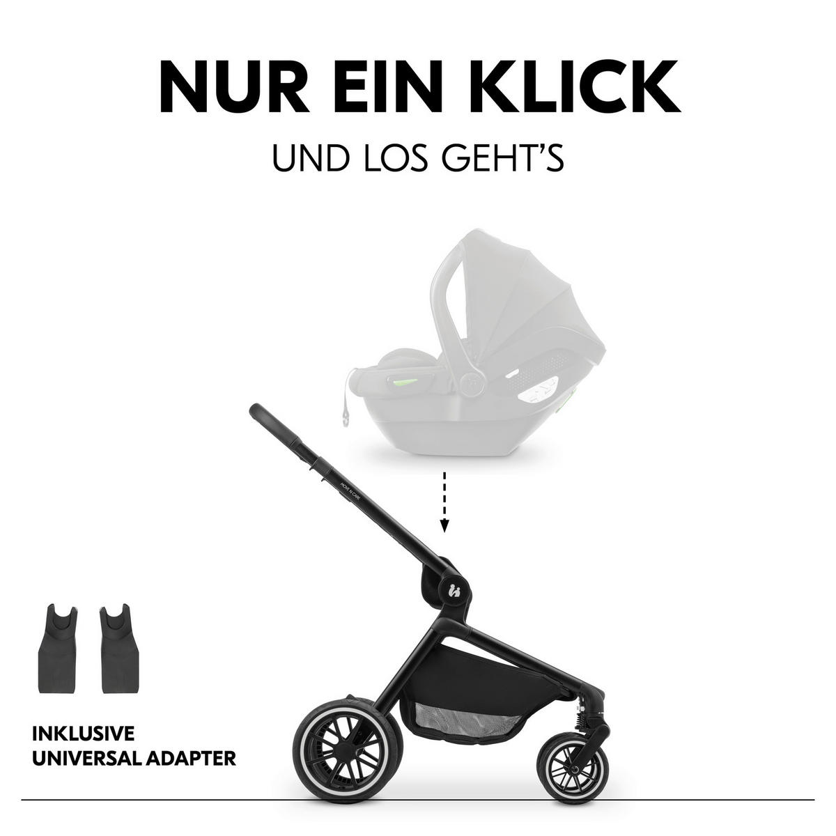 KOMBIKINDERWAGEN  Move N Care Set  Black  - Schwarz, Basics, Kunststoff/Textil (61/105/100cm) - Hauck