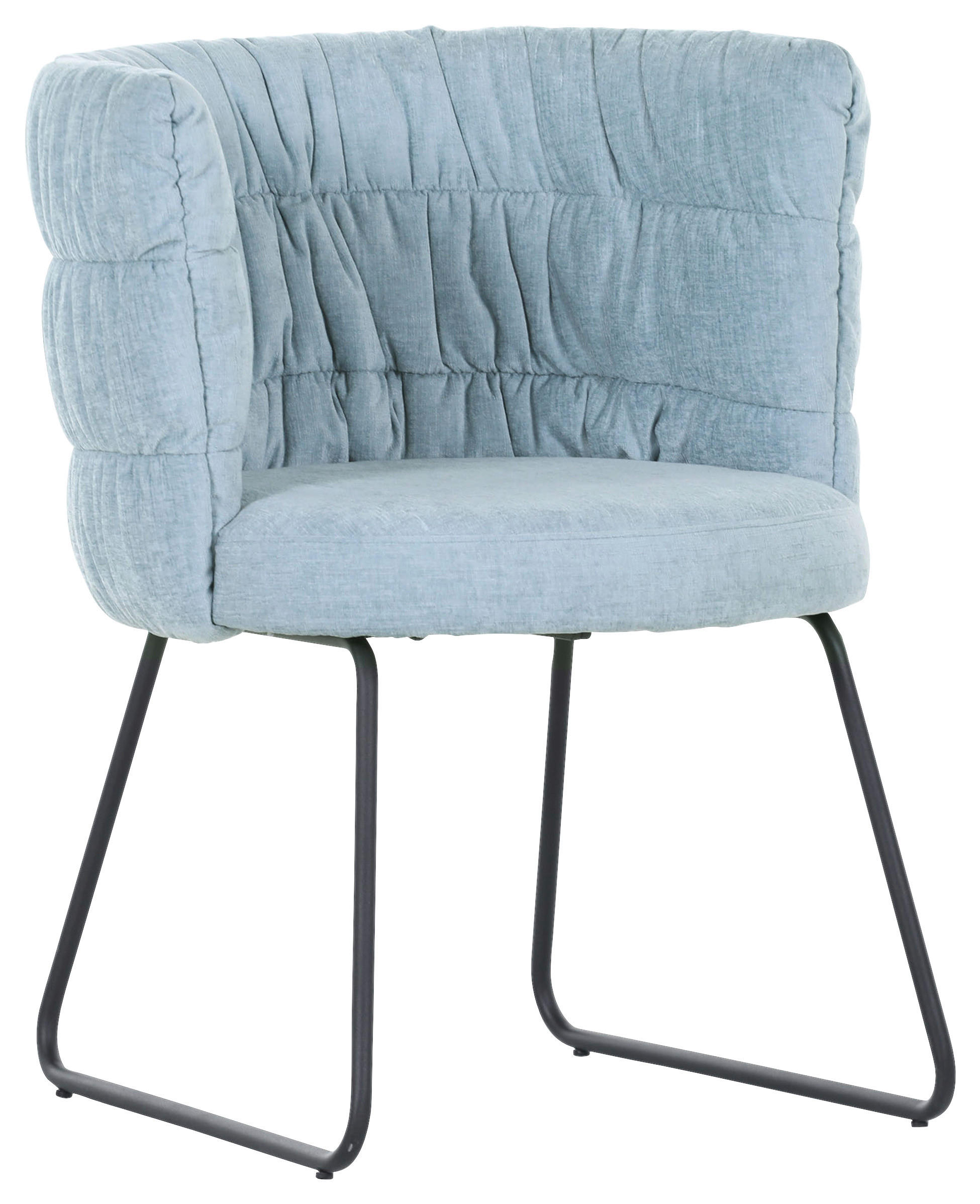 STUHL Flachgewebe Blau, Schwarz  - Blau/Schwarz, Basics, Textil/Metall (62/80/62cm) - Carryhome