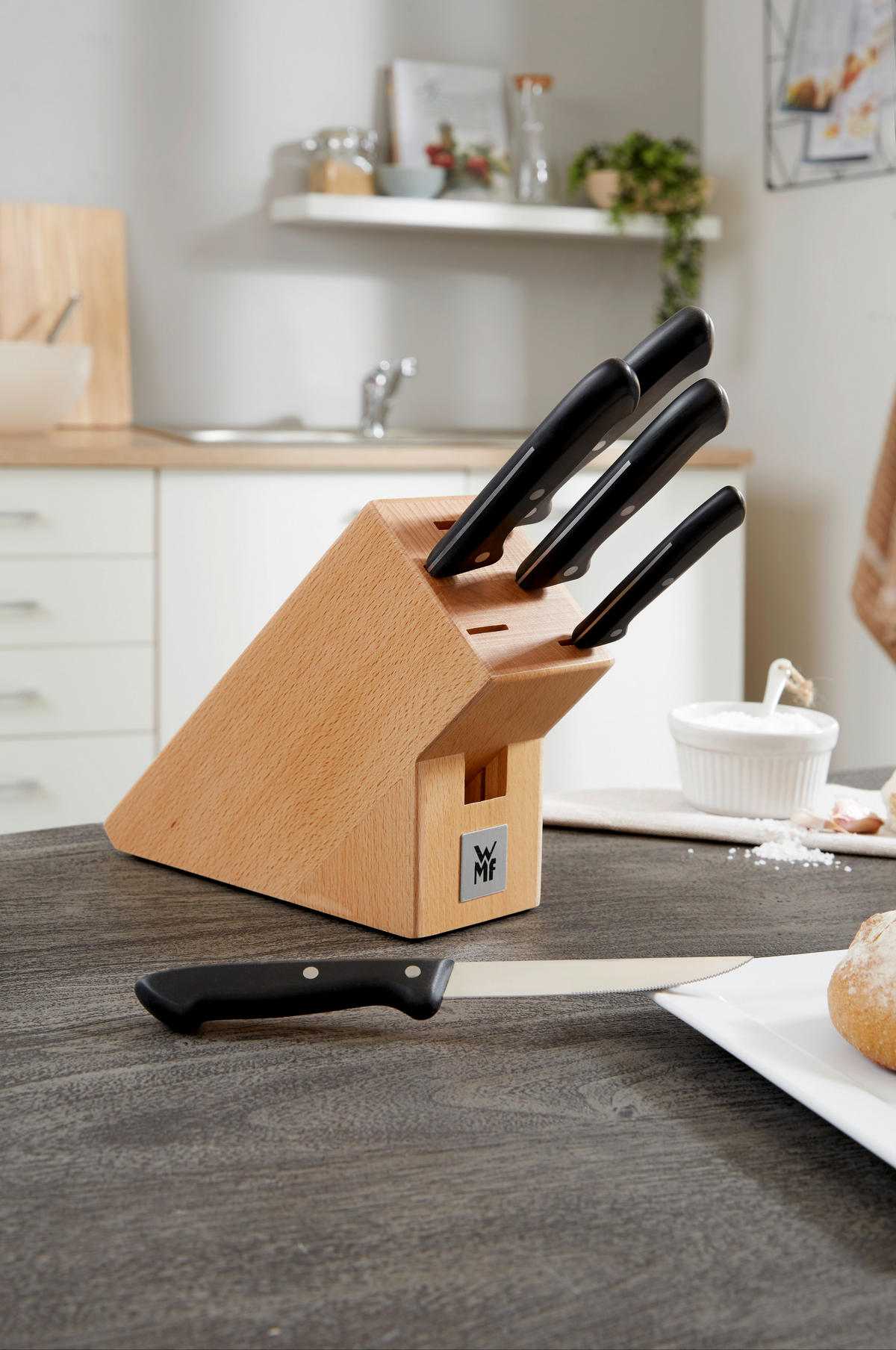 STOJAN NA NOŽE  6-dielne - Design, kov/drevo - WMF