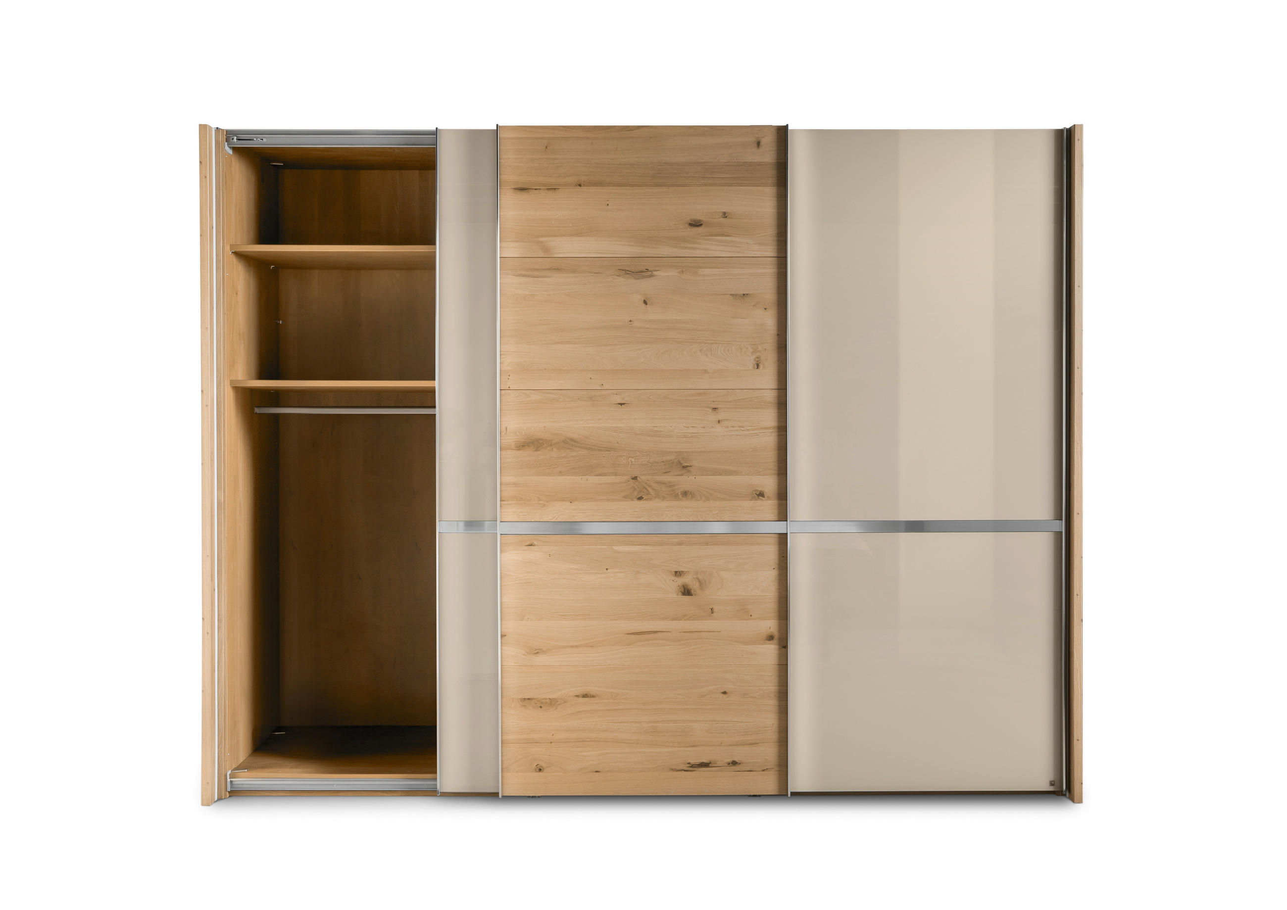 SCHLAFZIMMER Eichefarben, Champagner  - Champagner/Eichefarben, Design, Glas/Holz (180/200cm) - Musterring
