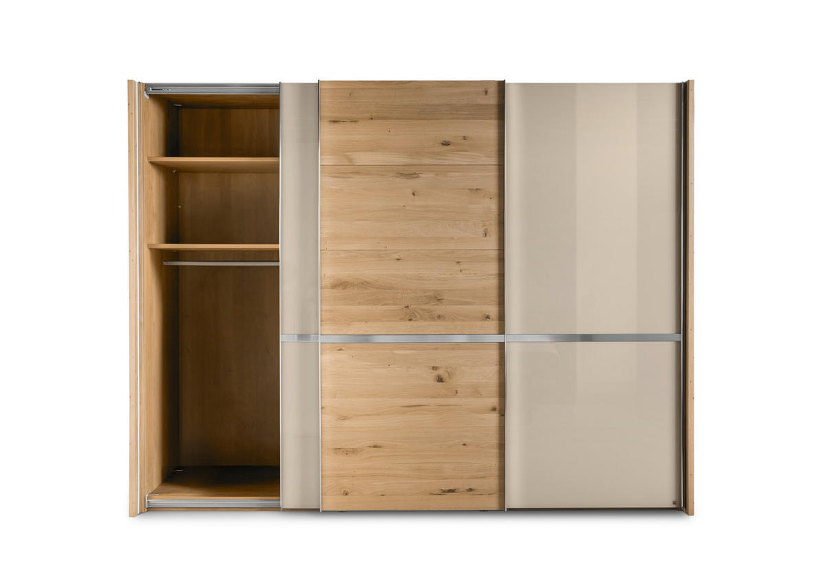 SCHLAFZIMMER Eichefarben, Champagner  - Champagner/Eichefarben, Design, Glas/Holz (180/200cm) - Musterring