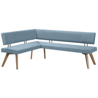 ECKBANK 190/200 cm  in Hellblau, Wildeiche  - Wildeiche/Eichefarben, Design, Holz/Textil (190/200cm) - Venda