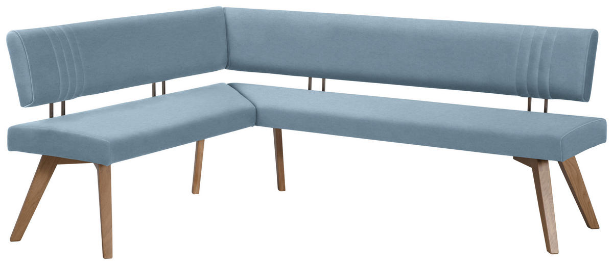 ECKBANK 190/200 cm  in Hellblau, Wildeiche  - Wildeiche/Eichefarben, Design, Holz/Textil (190/200cm) - Venda