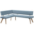 ECKBANK 160/170 cm  in Hellblau, Wildeiche  - Wildeiche/Eichefarben, Design, Holz/Textil (160/170cm) - Venda