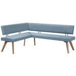 ECKBANK 160/170 cm  in Hellblau, Wildeiche  - Wildeiche/Eichefarben, Design, Holz/Textil (160/170cm) - Venda