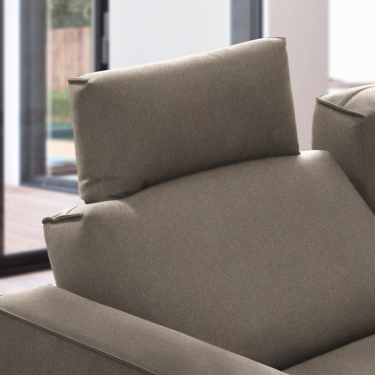 ECKSOFA in Flachgewebe Hellrosa, Hellbraun  - Hellbraun/Hellrosa, Design, Textil/Metall (260/210cm) - Johann Jakob