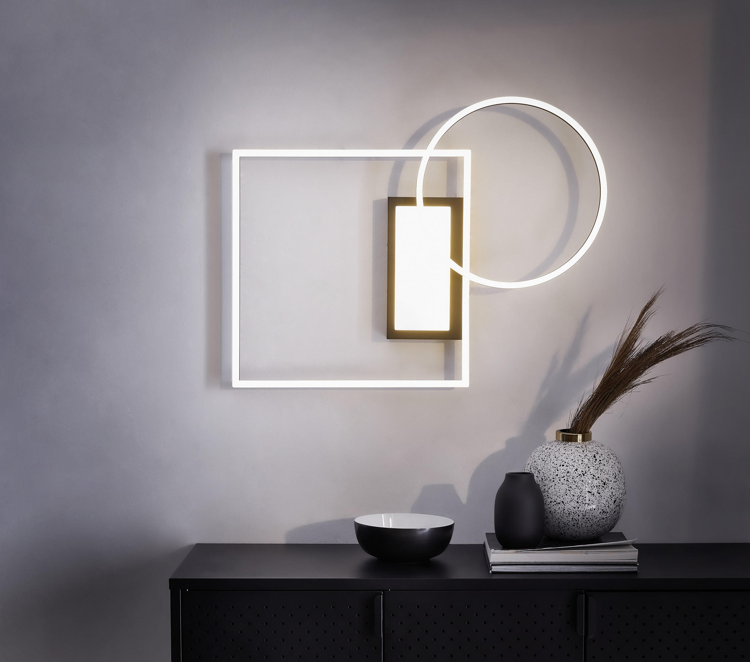 STROPNÍ LED SVÍTIDLO, 64,5/9,0/86,5 cm - černá, Design, kov (64,5/9,0/86,5cm)