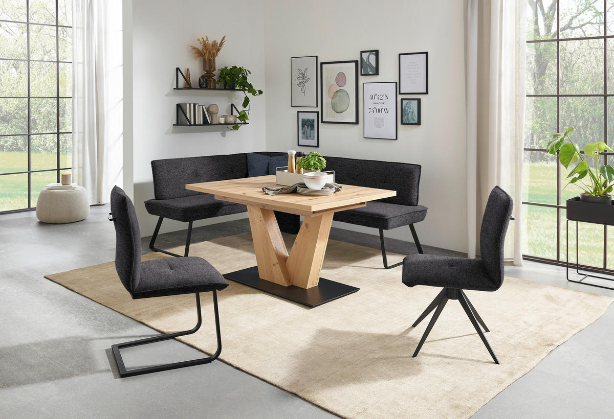 SCHWINGSTUHL  in Stahl Flachgewebe  - Anthrazit/Schwarz, Design, Textil/Metall (46/95/62cm) - Dieter Knoll