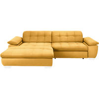 ECKSOFA in Mikrofaser Dunkelgelb  - Chromfarben/Dunkelgelb, Design, Textil/Metall (180/265cm) - Carryhome
