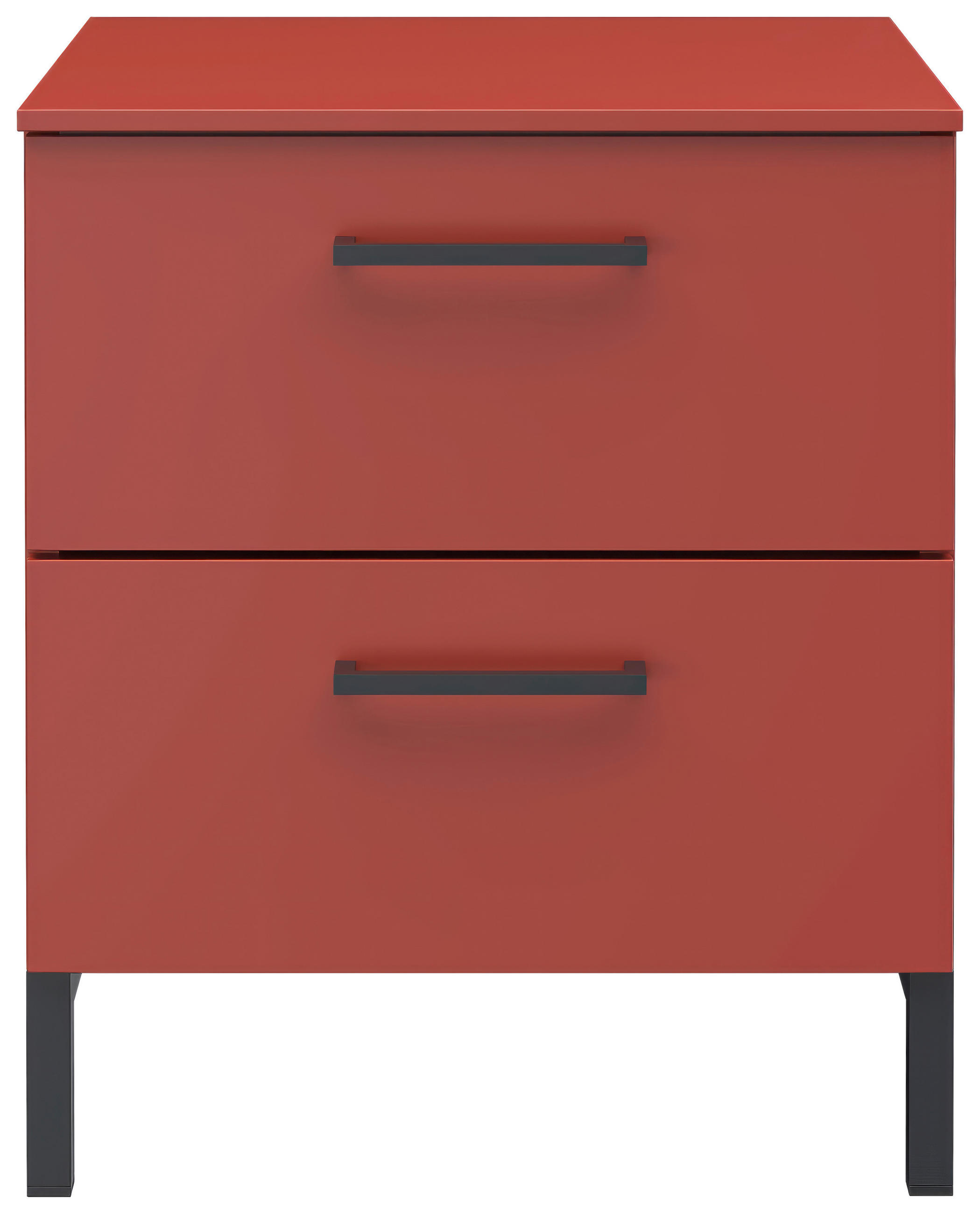 NACHTSCHRANK 42/51/41 cm  - Koralle/Rot, Design, Holzwerkstoff/Metall (42/51/41cm) - Novel