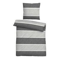 BETTWÄSCHE Flanell 155/220 cm  - Blaugrau/Hellgrau, Design, Textil (155/220cm) - Novel