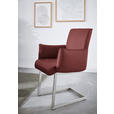 ARMLEHNSTUHL  in Stahl Mikrofaser  - Edelstahlfarben/Bordeaux, Design, Holzwerkstoff/Textil (63/91/60cm) - Dieter Knoll