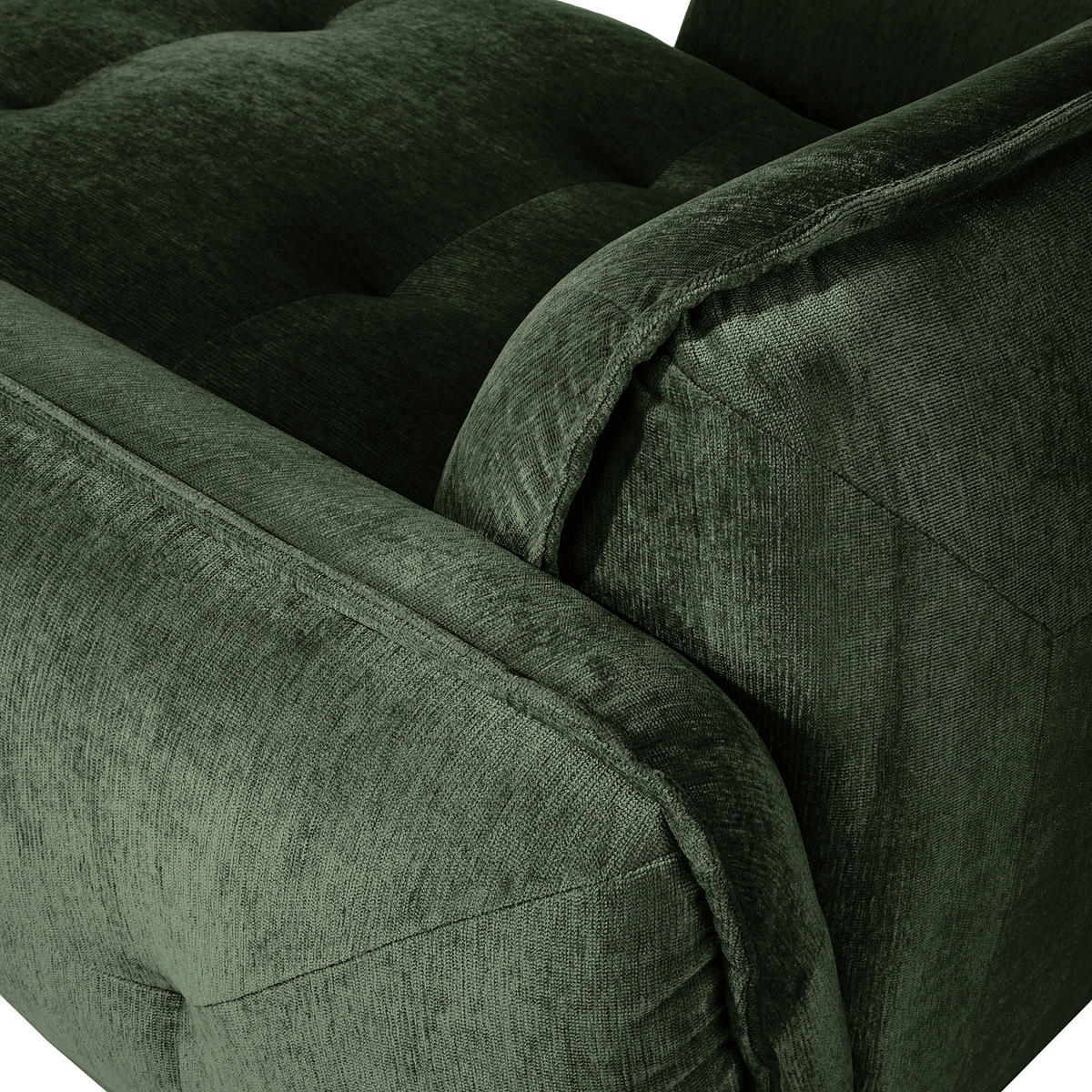 XXL-SESSEL in Chenille Dunkelgrün  - Dunkelgrün/Schwarz, Modern, Kunststoff/Textil (182/87/184cm) - Trendmanufaktur
