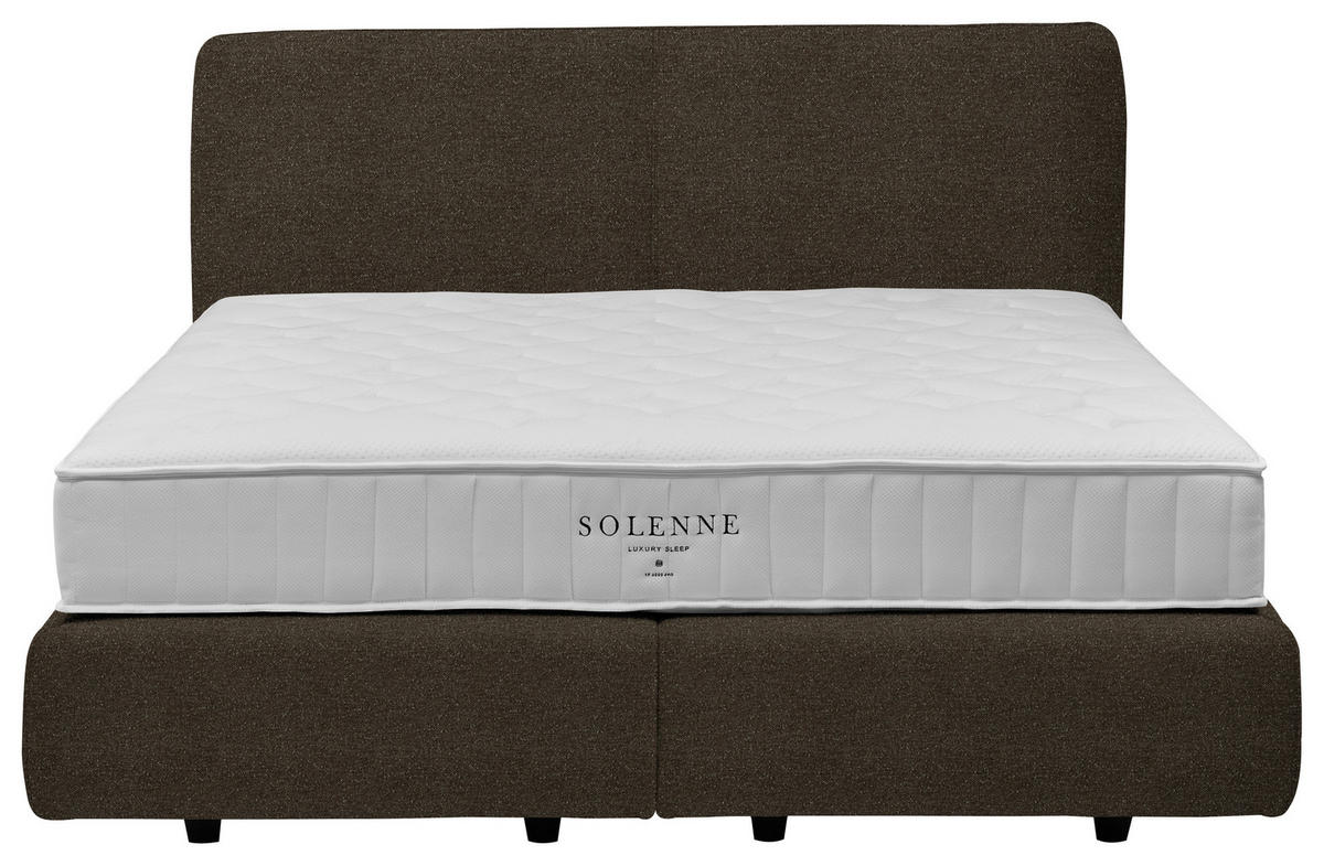 BOXSPRINGBETT 180/200 cm  in Dunkelbraun  - Dunkelbraun/Schwarz, Design, Kunststoff/Textil (180/200cm) - Johann Jakob