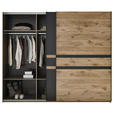 SCHWEBETÜRENSCHRANK  in Graphitfarben, Eichefarben  - Eichefarben/Graphitfarben, Design, Holzwerkstoff/Metall (270/228/60cm) - Xora