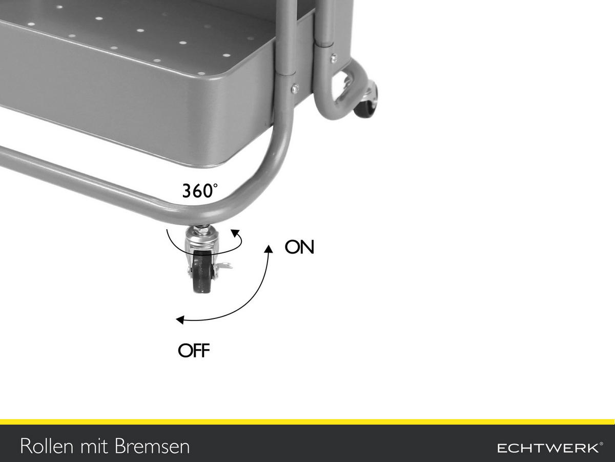 SERVIERWAGEN in Silberfarben  - Silberfarben/Silbereichenfarben, Basics, Metall (43/32/86cm) - Echtwerk