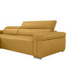 ECKSOFA DUA in Echtleder Senfgelb  170/293 cm  - Chromfarben/Senfgelb, Design, Leder/Metall (170/293cm) - Novel