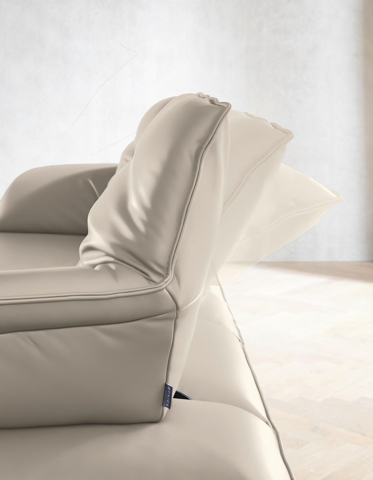 ECKSOFA in Echtleder Cappuccino  - Beige/Schwarz, Design, Leder/Metall (169/252cm) - Koinor