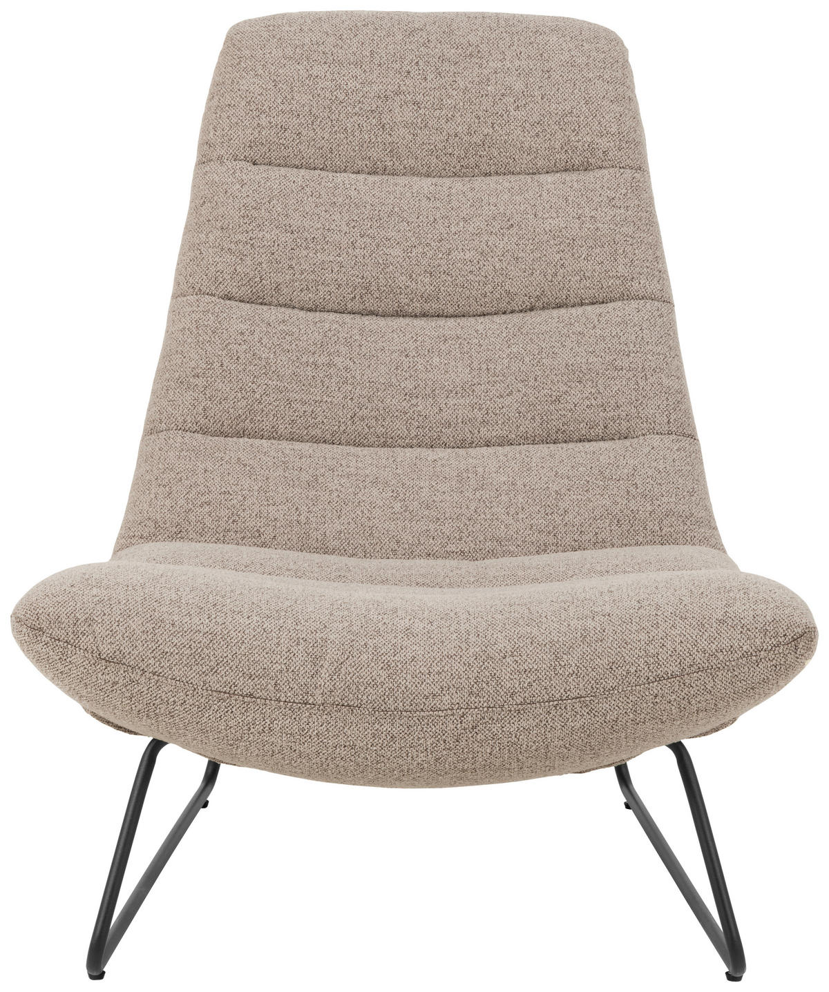 SESSEL in Bouclé Beige  - Beige/Schwarz, Design, Textil/Metall (82,5/97/93cm) - Livetastic