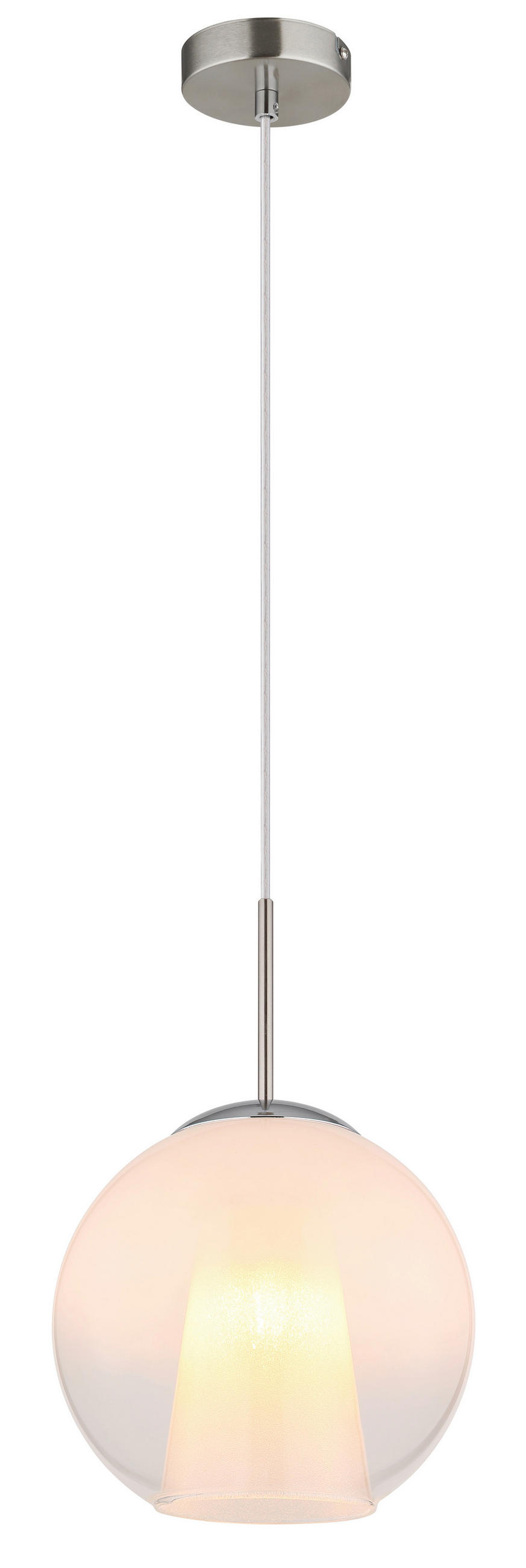 HÄNGELEUCHTE 25/120 cm    - Klar/Chromfarben, Basics, Glas/Kunststoff (25/120cm) - Globo