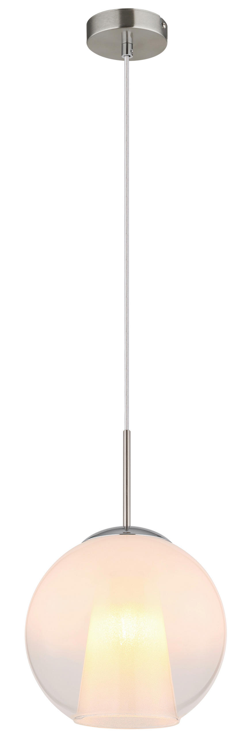 HÄNGLAMPA BARRY 25/120 cm  - klar/vit, Basics, metall/glas (25/120cm) - Globo