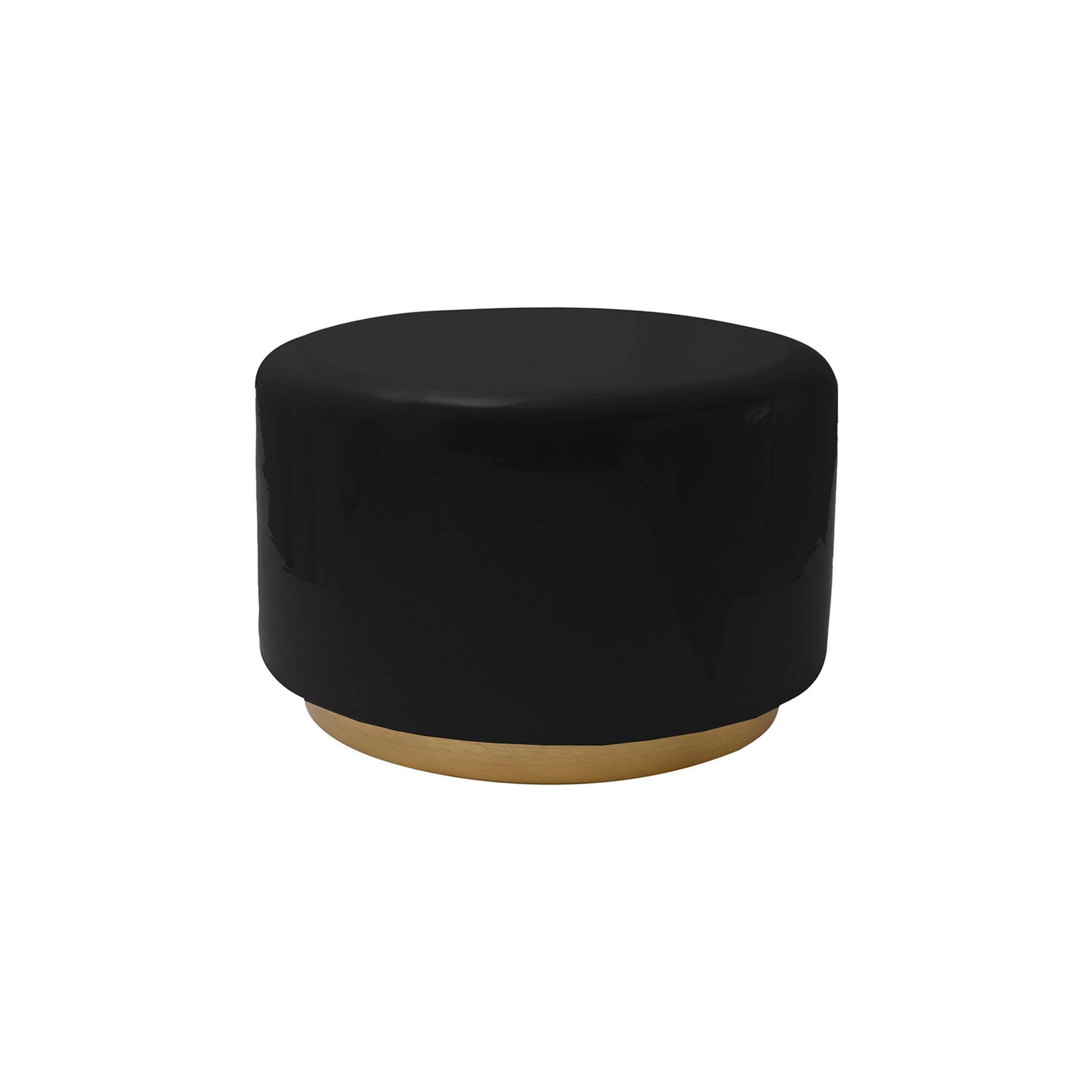 HOCKER Schwarz, Goldfarben  - Goldfarben/Schwarz, Design, Metall (51,5/43cm) - Kayoom